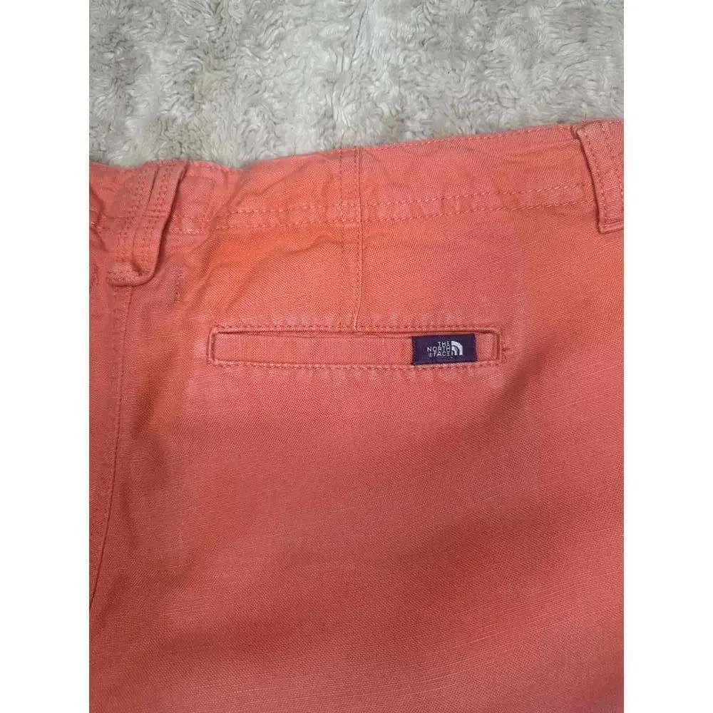 The North Face casual orange cotton/linen chino shorts Size 8